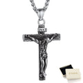 Cross Necklaces for Men Stainless Steel INRI Crucifix Pendant Necklace Jesus Piece Christian Religious Birthday Easter Basket Stuffers Jewelry Gifts Him Son